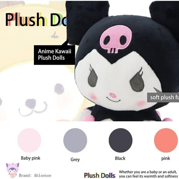 10" Cute Anime Kawaii Cartoon Stuffed Plushie Toy (Pink) - Picture 5 of 7